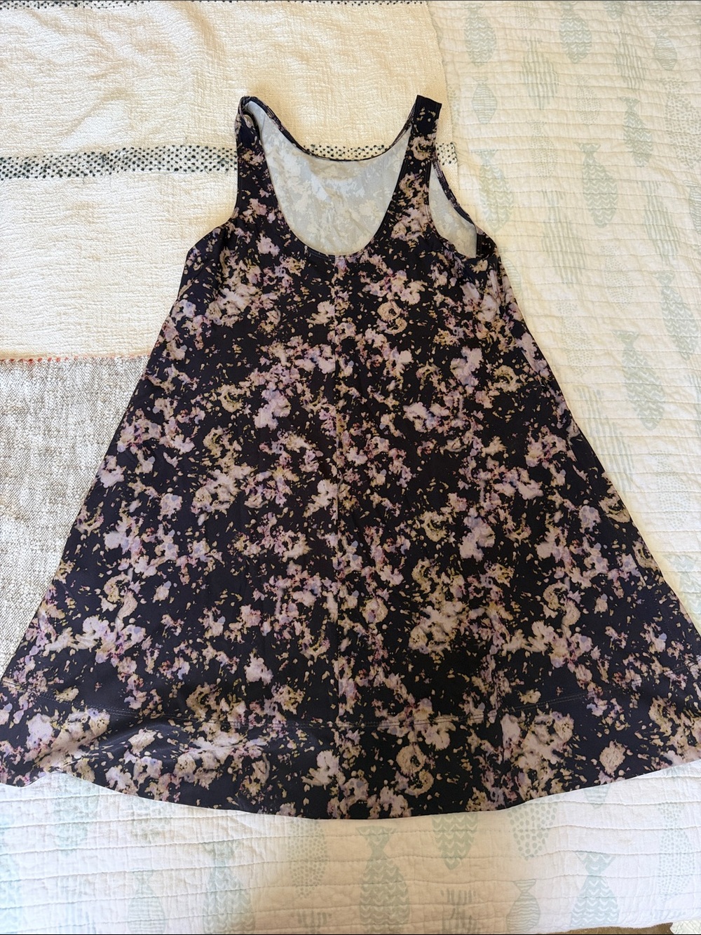 Title Nine Sleeveless Floral Mini Dress in Black and Light Pink
